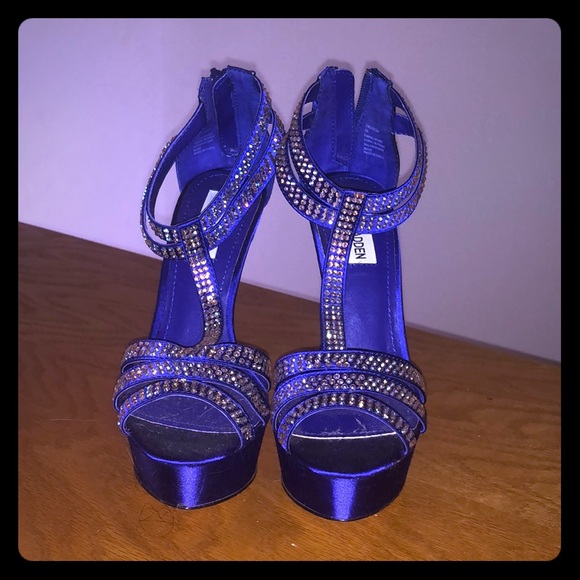 Steve Madden Shoes - Steve Madden Purple Satin Rhinestone Heels SZ 7